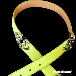 Chartreuse belt with silver embellishments Small
